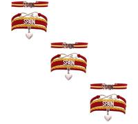 LIFKOME 3pièces Bracelet Unisexe Drapeau Espagnol Avec Lettre Accessoire Créatif Pour Activités Nationales Et