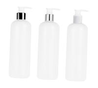 LIFKOME 3pièces Flacons Rechargeables Pompe Vide Distributeur Pour Shampoing Gel Douche Et Savon Liquide Blanc Avec Couvercle Aléatoire