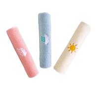 LIFKOME 3pièces Serviettes Coton Pur Pour Garçon Fille Serviette Épuration Douce Et Absorbante Pour Visage Et Garçon Fille Lavable Couleurs Blanc Rose Et Bleu