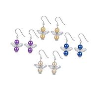 LIFKOME 4 Paires Boucles D'oreilles D'anges D'ange Boucles D'oreilles Pendantes à Ailes les Pendantes De Mariage les Bijoux De Mariage