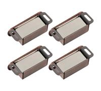 LIFKOME 4 pièces Aimant de Porte pour Placard Acier Inoxydable Lot de Loquet Résistant à Usure Fermeture Sécurisée pour Meubles et Armoires Finition Rouge Antique Installation Facile