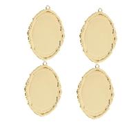 LIFKOME 4 Pièces Base de Pendentif Ovale Baroque Or pour DIY Bijoux Création avec Support Sécurisé et Cadre Élégant