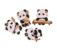 LIFKOME 4 Pièces Broches Panda Style Chinois avec Instruments de Musique Émail Pins Décoratifs Alliage pour Col de Chemise Pulls Manteaux et Sacs