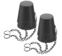 LIFKOME 4 Pièces Cap D’Extinction pour Torche Tiki avec Chaîne, Fer Noir | Accessoire pour Flamme de Torche de Jardin, Usage Patio et Allées, Protège du Vent Intempéries