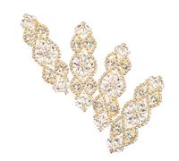 LIFKOME 4 pièces Ceinture Large Femme Strass Dorée Applique Rhinestone pour Robe de Mariage Ceinture Décorative Scintillante pour Sash Patch Brodé Élégant pour