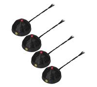 LIFKOME 4 Pièces Chapeaux Royaux Chinois Qing Dynasty Casquettes de Costume Emperors avec Queue de Cheval Chapeaux Traditionnels Nylon pour Spectacles et Cosplay Adulte