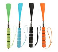 LIFKOME 4 Pièces Chausse-pied Long Télescopique Acier Inoxydable Aide à Mettre les Chaussures pour Seniors et Adultes Manche Réglable avec Crochet de Rangement Accessoire Pratique pour