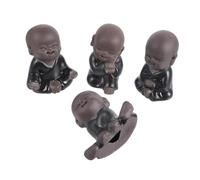 LIFKOME 4 pièces Figurines Bouddha Moine Décor de Tablette Méditation Relaxation pour Maison et Thé