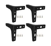 LIFKOME 4 Pièces Lot de 4 Pieds de Meubles Triangulaires en Métal Noir Mat 10 CM Visserie, Pieds de Rechange pour Canapé, Commode, Table Basse et Meuble D’Appoint, Support Robuste et