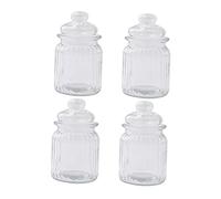 LIFKOME 4 pièces Lot de Bocaux de Rangement Verre avec Couvercle Hermétique Pot de Conservation Transparent Humidité Compact pour Cuisine et Épicerie à