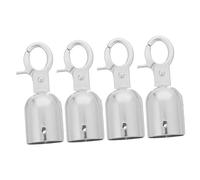 LIFKOME 4 pièces Lot de Embouts de Corde avec Crochet Argenté Verrou de Cordon Alliage Aluminium Robuste Stopper Multifonction pour Rambarde et Cordage Décoratif