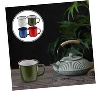 LIFKOME 4 pièces Lot de Tasses Émaillées Épaisses Vintage Multi-usage Petites Coupes à Vin Rétro Assortiment de Couleurs Résistantes et