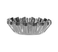 LIFKOME 4 pièces Moules à Tartelettes Alliage Daluminium Moules à Pâtisserie Réutilisables pour Cupcakes Œufs et Bord Festonné Antiadhésif pour Petits Gâteaux et Desserts