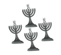 LIFKOME 4 Pièces Pendentif Acier Inoxydable pour Bijoux Diy Charms Juifs pour Décorations de Hanoukka Accessoires Religieux Retro