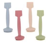 LIFKOME 4 Pièces Pinceau Silicone pour Masque Facial Brosse Double-embout Ergonomique pour Application Argile Crème Soin Visage Portable