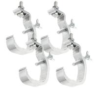 LIFKOME 4 Pièces Pinces de Serrage en Aluminium Argenté pour Structures Métalliques D'éclairage, Adaptées aux Truss 30-52mm, Robustes et Sécurisant les Lumières de Scène