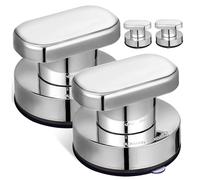 LIFKOME 4 pièces Poignée de Porte à Ventouse Plastique Robuste Lot de Étanche Réutilisable pour Salle de Bain Balcon Portes Lisses Poignées de Remplacement Durables