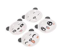 LIFKOME 4 pièces Soucoupes Céramiques Forme de Panda pour Assaisonnement Mignonne et Utile pour Maison Cuisine et Pique Blanc