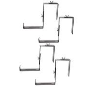 LIFKOME 4 Pièces Support de Jardinière Support de Pot de Fleurs pour Rambarde en Fer Noir, Forme Rectangulaire, à Crochet Courbe, pour Jardinières Rectangulaires et Pots de Fleurs, Facile