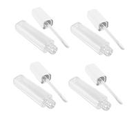LIFKOME 4 pièces Tube à Mat Transparent Flacon Vide Plastique avec Couvercle Réutilisable pour Cosmétiques DIY et Voyage