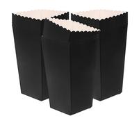 LIFKOME 48 Boîtes à Popcorn en Papier Noir Pliables, Contenants Alimentaires Polyvalents pour Pop-corn, Frites et Friandises, Emballage Pratique pour Fêtes et Événements, Portions