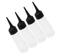 LIFKOME 4pièces Flacons Applicateurs Pour Teinture Capillaire Rechargeables Flacons De Mélange De Avec Embout Anti-fuite Et Dosage Précis