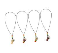 LIFKOME 4pièces Pendentifs Décoratifs Forme De Tambour Africain Collier Créatif Souvenirs De Voyage Accessoire Unique
