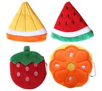 LIFKOME 4pièces Porte-Monnaie Forme De Fruit De Pastèque Clémentine Fraise pour Femmes Et Filles Pouchette Pratique pour Monnaie Et Cartes