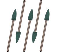 LIFKOME 5 Embouts de Polissage Vert 4 Mm pour Outils Rotatifs, Têtes de Meulage Sculptées Polyvalentes, Embouts D’ébavurage Silencieux Adaptés à Métaux et Pierres, Usage Industriel