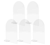 LIFKOME 5 Ensembles de Cartes de Placement en Acrylique Transparentes Demi-Cercle avec Socles Marque-Places pour Mariage et Événements Cartes de Nom de Table Réutilisables pour Dressage