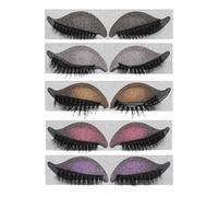 LIFKOME 5 Paires Autocollants Maquillage Yeux Femme Patchs Faux Cils et Ombre à Paupières Étanches Kit Pratique Portable pour Occasions Spéciales et Quotidien