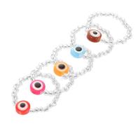 LIFKOME 5 pièces Bagues Evil Eye Colorées Perles Lot de Anneaux Créatifs pour Filles et Femmes Bijoux Décoratifs pour Usage Quotidien et Fêtes