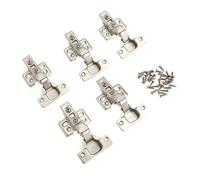 LIFKOME 5 pièces Charnières Hydrauliques Invisibles Acier Inox Épaisseur Lot Vis Amortisseur Montage sur Meuble de Cuisine Fixation Stable et Démontage Rapide