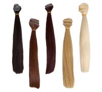 LIFKOME 5 Pièces Extensions Cheveux pour Poupée Mèches Synthétiques Lisses Résistantes Chaleur Accessoires DIY pour Poupées Bjd Fibres Thermorésistantes pour Cosplay et Jeux Garçon Fille