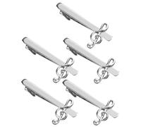 LIFKOME 5 Pièces Pince à Cravate Homme Note de Musique Clip Élégant avec Forte Tenue pour Costume Formel Affaires et Événements