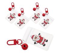 LIFKOME 5 pièces Porte-clés de Noël Transparent avec Pendentif Père Noël et Cloches Décoration Suspendue pour Sac et Voiture Charm Festif et Réutilisable Accessoire Garçon Fille