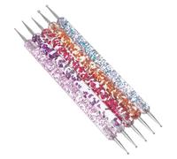 LIFKOME 5 pièces Set de Stylos Manucure Double-embouts Colorés Outils Dotting pour Nail Art Pointeurs pour Décorations Brillantes Ongles Accessoires DIY Professionnels et Débutants