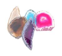 LIFKOME 5 pièces Tranches Agate Percées Colorées pour Décoration DIY Pendentif Collier Accessoires Bijoux Artisanaux Élégants Formes Aléatoires Assortiment Bleu Gris Rose Noir