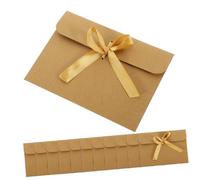 LIFKOME 50 pièces Enveloppes Kraft Vintage pour Cartes de et Invitations Pochettes de Rangement Simples avec Ruban Doré Adaptées Mariage Anniversaire et Lettres Manuscrites