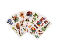 LIFKOME 6 Feuilles autocollant imperméable autocollants de tatouage autocollant de corps luau UV accessoires de fête hawaïenne décorations de fête à thème hawaïen Papier de transfert d'eau