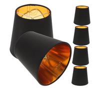 LIFKOME 6 Pièces Abat Jour Noir et Doré Lot de Cache Lampe Industriel pour Lampe de Bureau Douille Petite Vis Compatible Design Moderne Minimaliste avec Dissipation Thermique