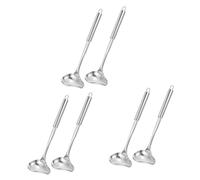 LIFKOME 6 Pièces cuillère à sauce en acier inoxydable mini louche à sauce louche de cuisine avec bec verseur couverts de table glace cuillère de service alimentaire à huile Marin