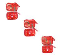 LIFKOME 6 Pièces de Noël à Fermeture éclair en Fer Caisse Rangement Caisse de Rangement Wallet Pochette à Monnaie Pochette de Noel Portefeuille Porte-Monnaie rectangulaire