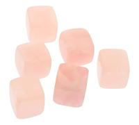 LIFKOME 6 Pièces Glaçons Réutilisables en Pierre de Quartz Rose pour Whisky et Boissons, Cubes de Glaçon, Adaptés pour Bars et Restaurants, Aspect Esthétique et Romantique