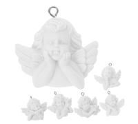 LIFKOME 6 pièces Lot de Charms Ange Baroque Résine pour DIY Bijoux Miniatures Pendentifs avec Ailes Argentées Embellissements pour Colliers et Bracelets Cadeau Créatif Métiers Manuels