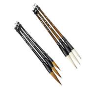 LIFKOME 6 pièces Lot Pinceaux Calligraphie Chinoise Professionnels Poils de Loup pour Écriture Dessin Sumi Débutants et Pratique