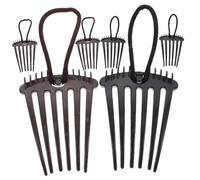 LIFKOME 6 pièces Peignes avec Élastique pour Queue de Cheval Volumineuse Lot de Accessoires Coiffure pour Cheveux Épais et Fins Création Coiffure Fluffy Facile et Adaptable