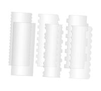 LIFKOME 6 pièces Peignes et Grattoirs Acrylique pour Décoration de Gâteau Kit Pâtisserie Transparent Lisseur de Crème Facile à Nettoyer Outils de Glaçage et Pâte Polyvalents