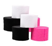LIFKOME 6 rouleaux Papier Crépon Décoratif pour Fête et Mariage Serpentins Suspendus Papier Crêpe Blanc et Noir Accessoires DIY pour Anniversaire et Festival