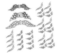 LIFKOME 60 pièces Breloques Ailes Ange Alliage pour Fabrication de Bijoux DIY Charms Petites Ailes Féerique pour Bracelets Colliers Boucles Oreilles Accessoires de Création